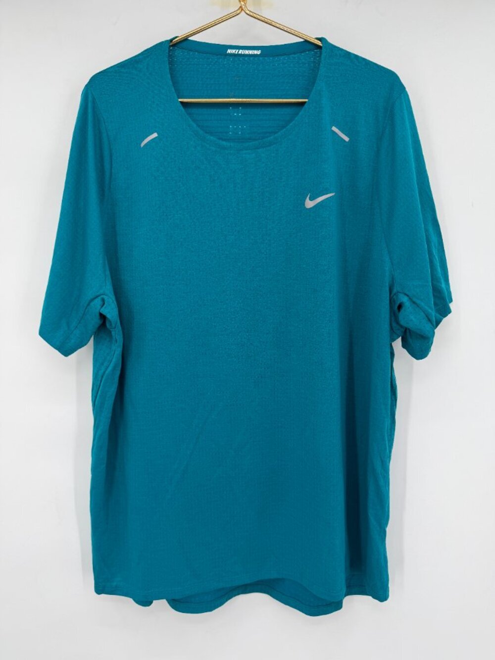 Nike Running Dri-FIT Peloton Women's XXL Short Sleeve Running Shirt Teal Blue